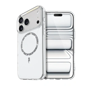 Apple İphone 17 Pro Max Live Diamond Magsafe Kapak - Şeffaf