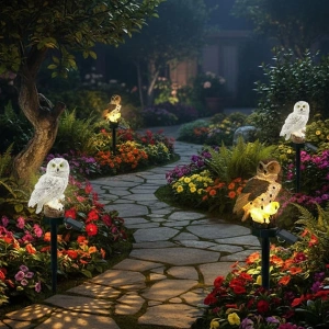 Baykuş Tasarımlı Solar Kazıklı Bahçe Aydınlatma