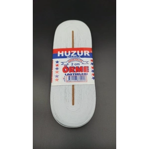 Beyaz - 2cm Paça Lastik Yassı Geniş 10mt (5580)