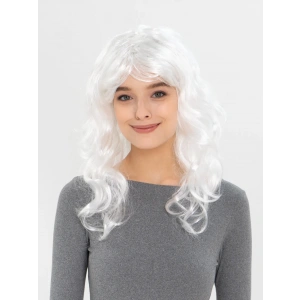 Beyaz Renk Kahküllü Dalgalı Uzun Parti Peruğu