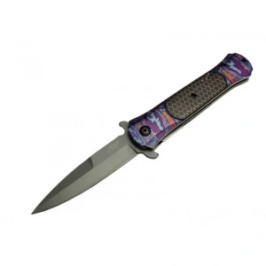 Çakı Mor 22 Cm Yarı Otomatik , Kemerlikli