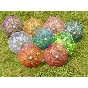 Dantelli Ufak Dekorasyon Şemsiyesi 10lu Paket