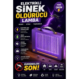 Elektrikli Sinek Öldürücü Lamba | Şarjlı, Sessiz, Led Işıklı Etkili Koruma