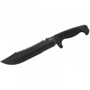 F03t Kamp Tırtıklı Testereli Outdoor Pala / Bıçak 39 Cm - Kauçuk Saplı