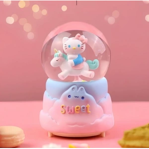 Hello Kitty İçi Dönmeli Püskürtmeli Işıklı Müzikli Kar Küresi Büyük Boy Model 2