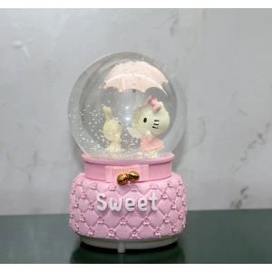 Hello Kitty Işıklı Müzikli Kar Küresi Orta Boy Model 2