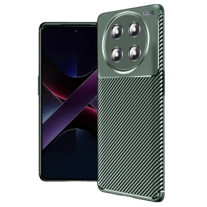 Honor Magic 7 Lite Kılıf Auto Focus Karbon Kapak - Koyu Yeşil