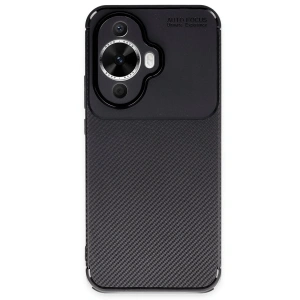 Huawei Nova 12s Kılıf Auto Focus Karbon Kapak - Siyah