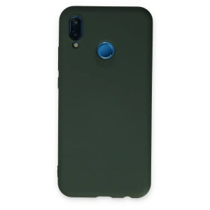 Huawei P20 Lite Kılıf Nano İçi Kadife Silikon - Koyu Yeşil