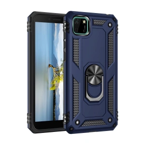 Huawei Y5p Kılıf Sofya Yüzüklü Silikon Kapak - Lacivert