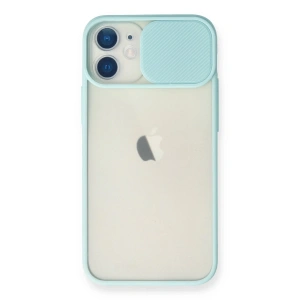 İphone 11 Kılıf Palm Buzlu Kamera Sürgülü Silikon - Turkuaz