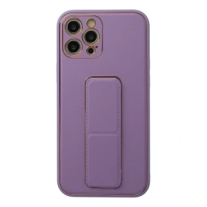 İphone 12 Pro Kılıf Coco Deri Standlı Kapak - Lila