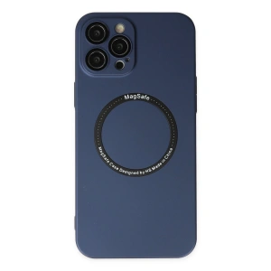 İphone 12 Pro Kılıf Jack Magneticsafe Lens Silikon - Lacivert