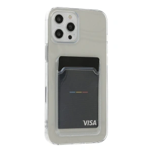 İphone 12 Pro Max Kılıf Kart Şeffaf Silikon - Şeffaf