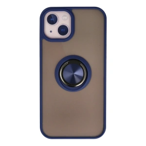 İphone 13 Kılıf Montreal Yüzüklü Silikon Kapak - Lacivert