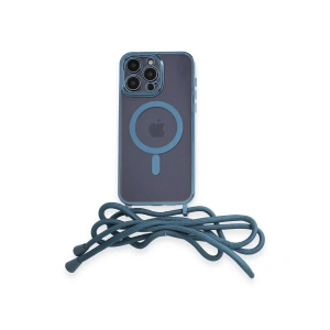 İphone 13 Pro Kılıf Divo Lazer Askılı Magsafe Kapak - Sierra Blue