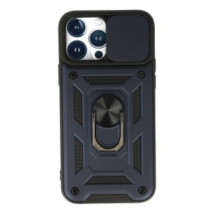 İphone 13 Pro Kılıf Pars Lens Yüzüklü Silikon - Lacivert