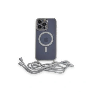 İphone 13 Pro Max Kılıf Divo Lazer Askılı Magsafe Kapak - Gümüş