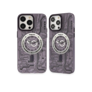 İphone 14 Pro Kılıf Apollo Magneticsafe Desenli Kapak - Apollo Mor - 5