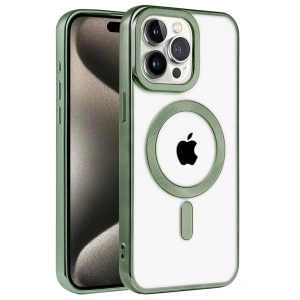 İphone 14 Pro Max Kılıf Kronos Magsafe Kapak - Koyu Yeşil