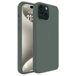 İphone 15 Plus Kılıf First Silikon - Koyu Yeşil