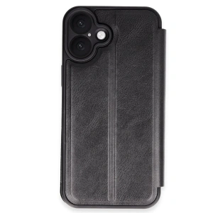 İphone 16 Plus Kılıf Flip Cover - Siyah