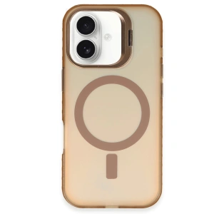 İphone 16 Plus Kılıf Primera Magsafe Standlı Kapak - Gold