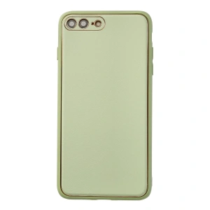 İphone 7 Plus Kılıf Coco Deri Silikon Kapak - Açık Yeşil