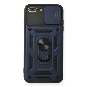 İphone 7 Plus Kılıf Pars Lens Yüzüklü Silikon - Lacivert