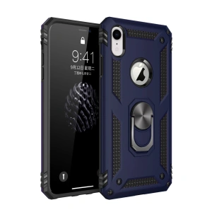 İphone Xr Kılıf Sofya Yüzüklü Silikon Kapak - Lacivert