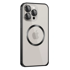 Joko Apple İphone 15 Pro Max Kılıf Metal Bumper Magneticsafe Kapak - Siyah