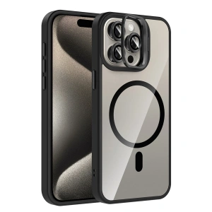 Joko Apple İphone 15 Pro Max Remim Lensli Magsafe Standlı Kapak - Siyah