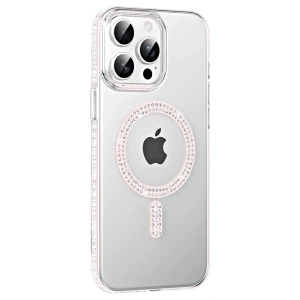 Joko Apple İphone 15 Pro Move Taşlı Magsafe Kapak - Gümüş