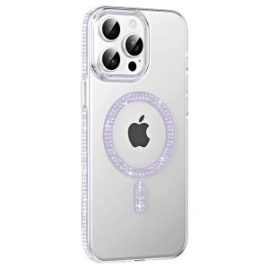 Joko Apple İphone 15 Pro Move Taşlı Magsafe Kapak - Lila