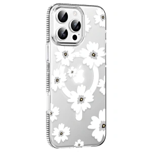 Joko Apple İphone 16 Pro Max Floral Magsafe Kapak - Beyaz