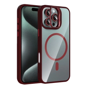 Joko Apple İphone 16 Pro Max Remim Lensli Magsafe Standlı Kapak - Bordo