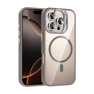 Joko Apple İphone 16 Pro Max Remim Lensli Magsafe Standlı Kapak - Titan Gri