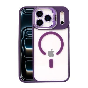 Joko Apple İphone 17 Pro Max Remim Lensli Magsafe Standlı Kapak - Derin Mor