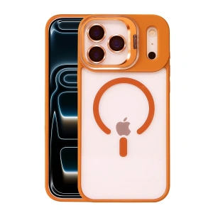 Joko Apple İphone 17 Pro Max Remim Lensli Magsafe Standlı Kapak - Turuncu