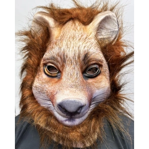 Kahverengi Saçlı Kurt Maskesi Mega Peluş 17 No