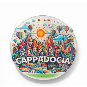 Kapadokya Temalı Ahşap Buzdolabı Magneti Alk5053