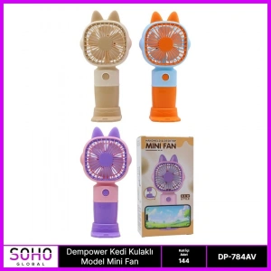 Kedi Kulaklı Telefon Tutuculu  Mini Fan