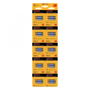Kodak 20 Adet Max Super Alkalin 2’li Ayrılabilir Kartela İnce Pil