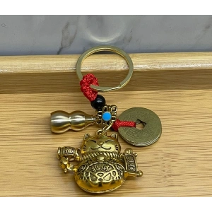 Metal Şans Ve Bereket Kedisi Anahtarlık Model 1