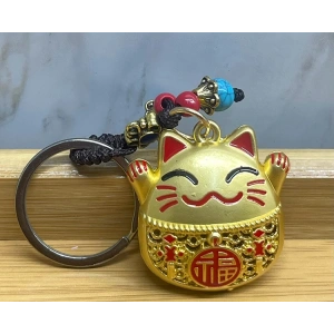 Metal Şans Ve Bereket Kedisi Anahtarlık Model 2