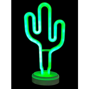Neon Işıklı Kaktüs Masa Gece Lambası Pil+usb