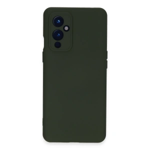 One Plus 9 Kılıf Nano İçi Kadife Silikon - Koyu Yeşil