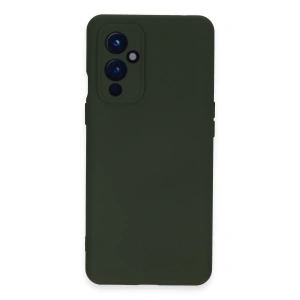 One Plus 9 Kılıf Nano İçi Kadife Silikon - Koyu Yeşil
