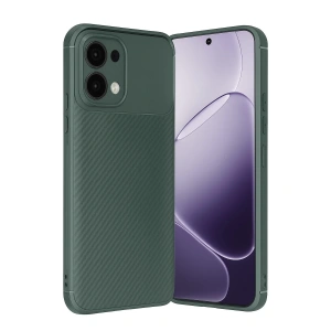 Oppo A6 Pro 4g Auto Focus Karbon Kapak - Koyu Yeşil