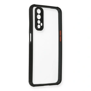 Realme 7 Kılıf Miami Şeffaf Silikon - Siyah